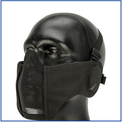 Bravo Carbon V4 Strike Steel Mesh Mask w/ Ear Protection