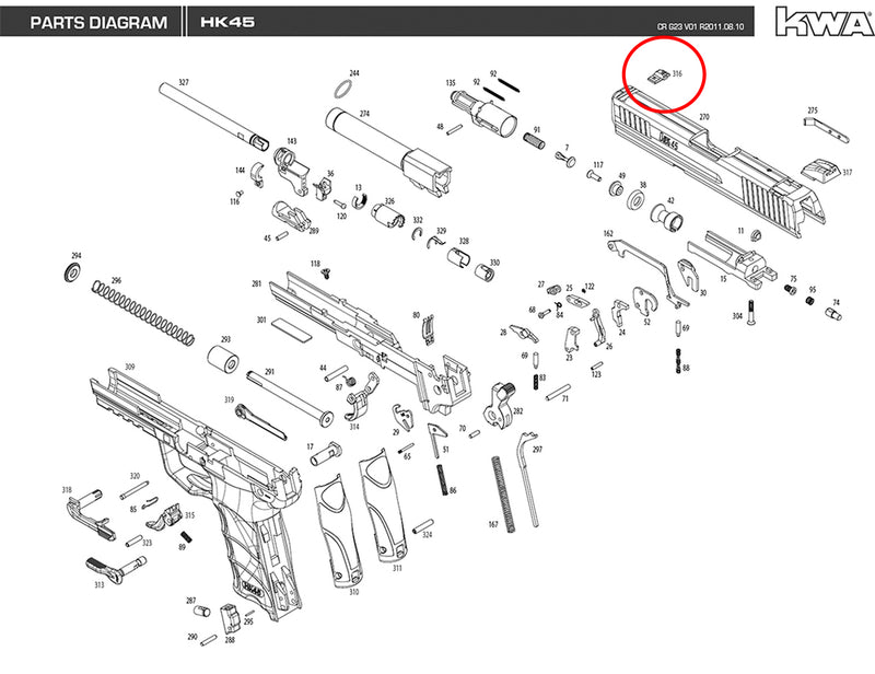 KWA - USP/HK45 - Replacement Parts