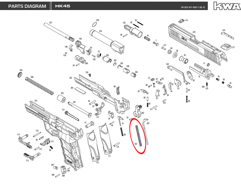 KWA - USP/HK45 - Replacement Parts