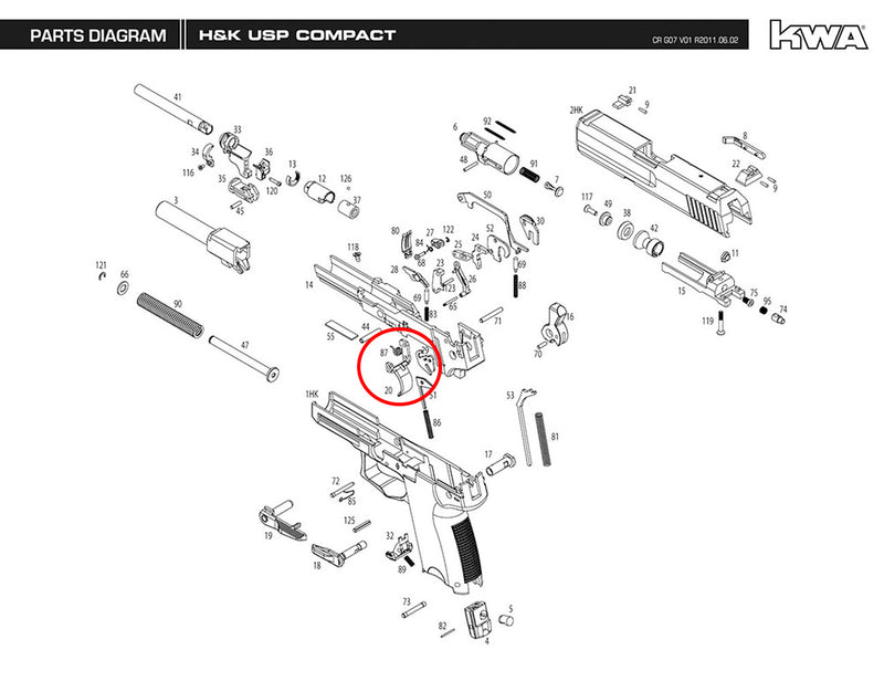 KWA - USP/HK45 - Replacement Parts