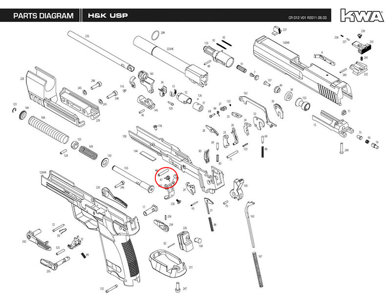 KWA - USP/HK45 - Replacement Parts